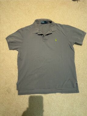 Ralph Lauren Men's Slate Gray Polo with Lime Pony